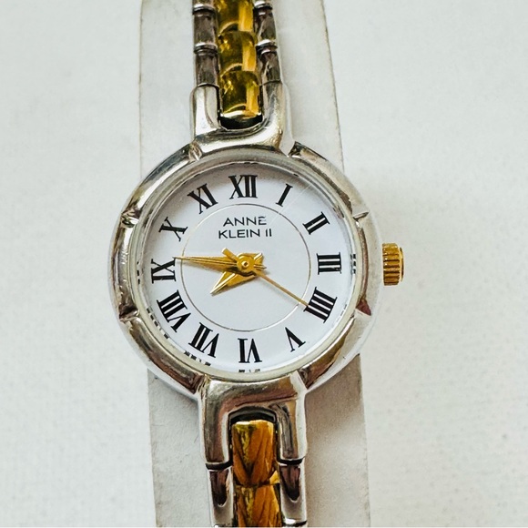 Vintage Anne Klein Small Face Two Tone Women's Dress Watch Silver Gold 10/1756-7 - Picture 2 of 9
